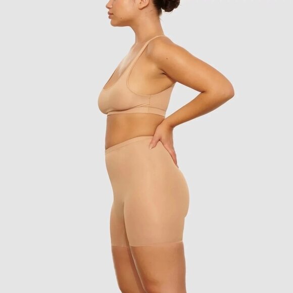 Skims Jelly Sheer Scoop Neck Bralette in Clay, Size Medium - Picture 2 of 6